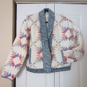 Geometric pattern quilt jacket